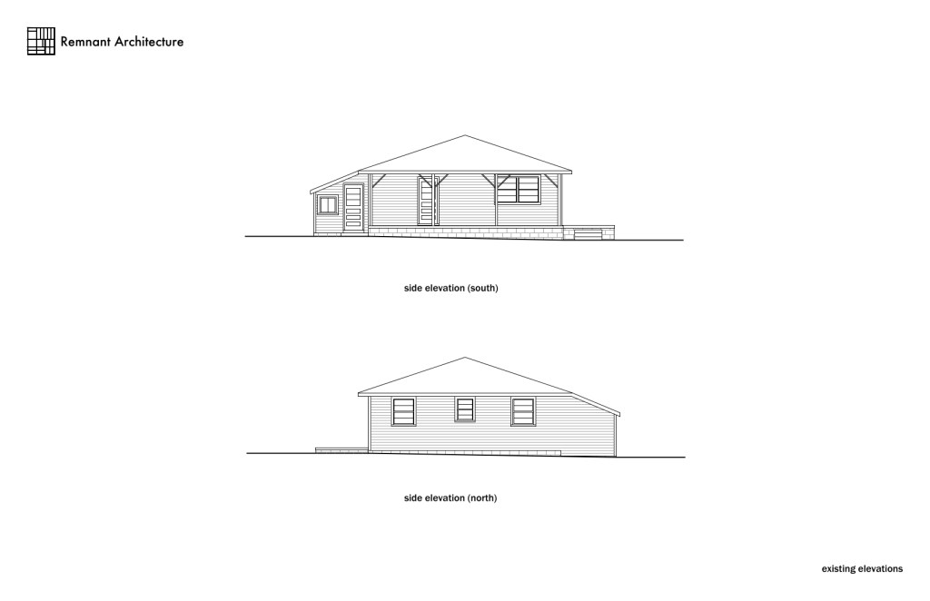 Clinton Farmhouse Ranch Side Existing Elevations