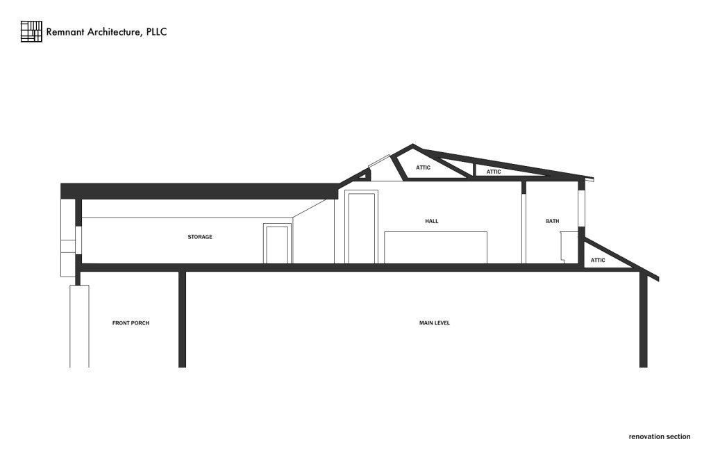 North Knoxville Craftsman Attic Bath Renovation Building Section