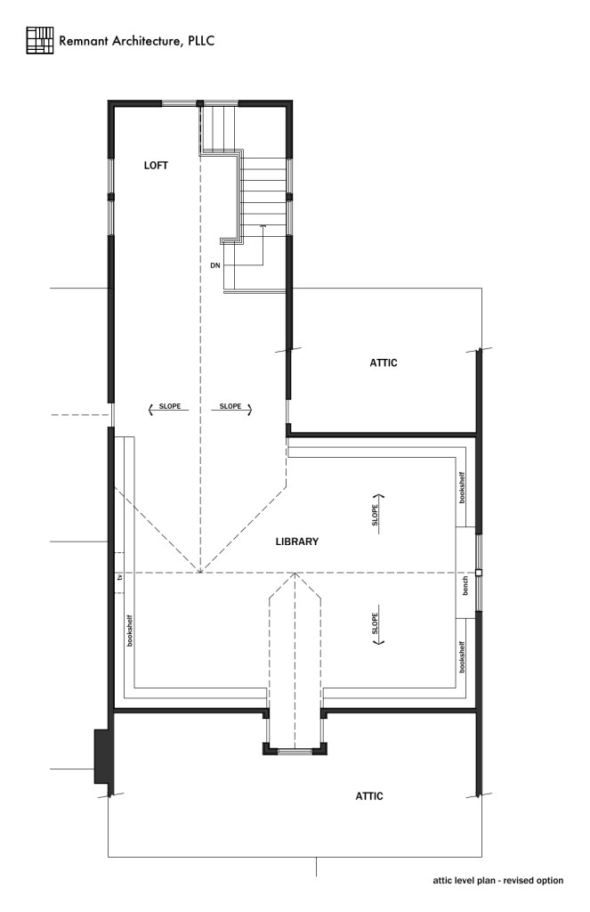 Island Home Craftsman Attic Library Attic Renovation Plan