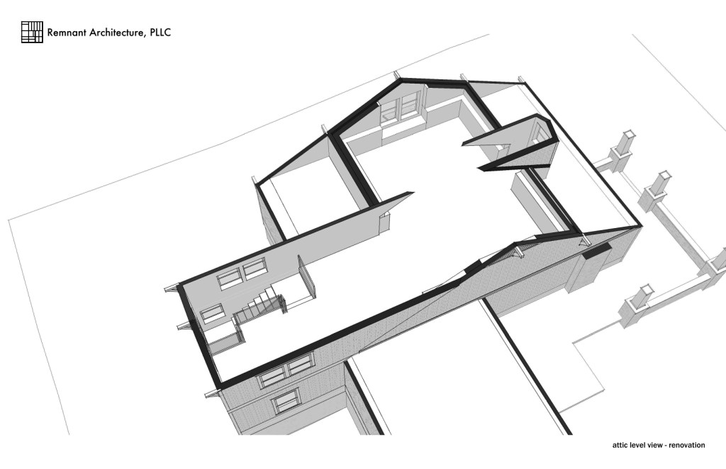 Island Home Craftsman Attic Library Attic Level Renovation View