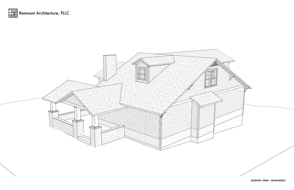 Island Home Craftsman Attic Library Exterior Renovation View