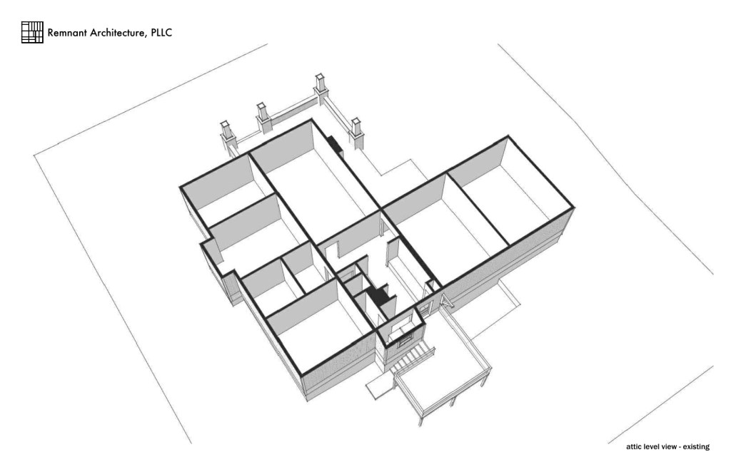 Island Home Craftsman Attic Library Main Level Existing View