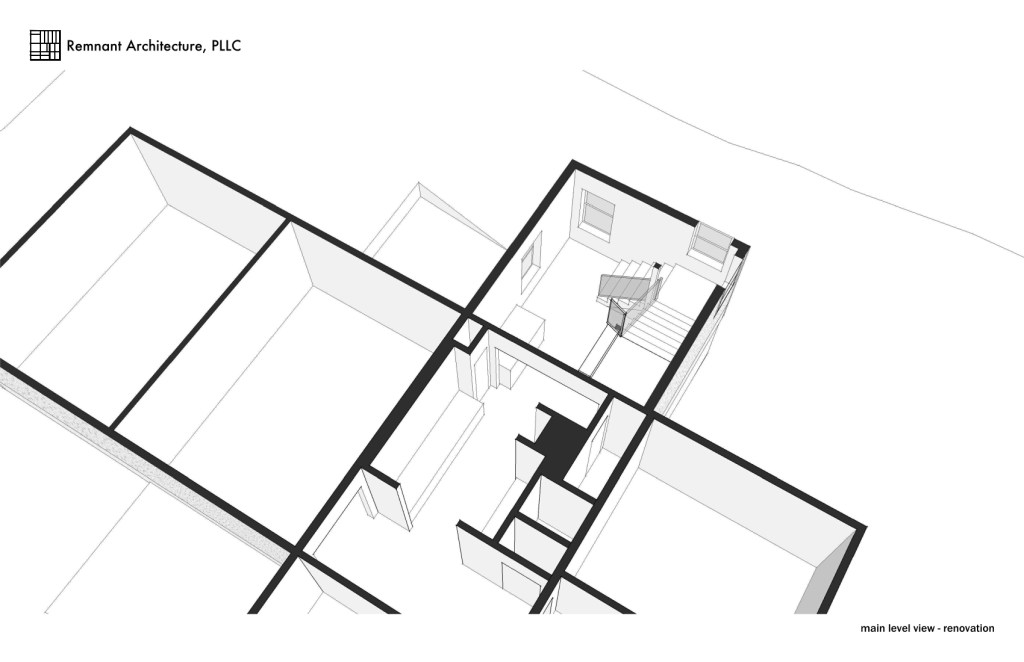 Island Home Craftsman Attic Library Main Level Renovation View