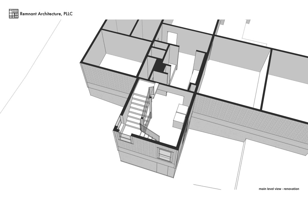 Island Home Craftsman Attic Library Main Level Renovation View