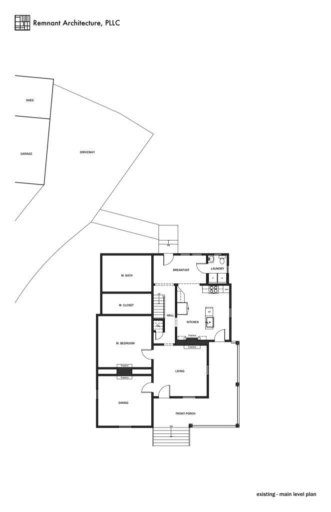 Fountain City Farmhouse Existing Main Level Floor Plan