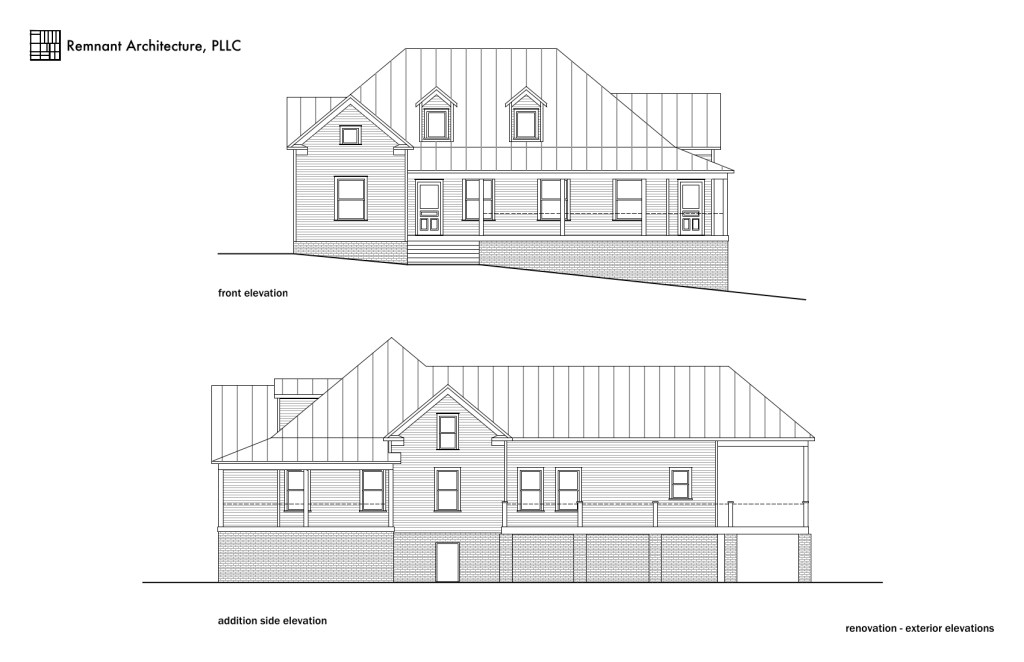 Fountain City Farmhouse Front & Side Renovation Elevations