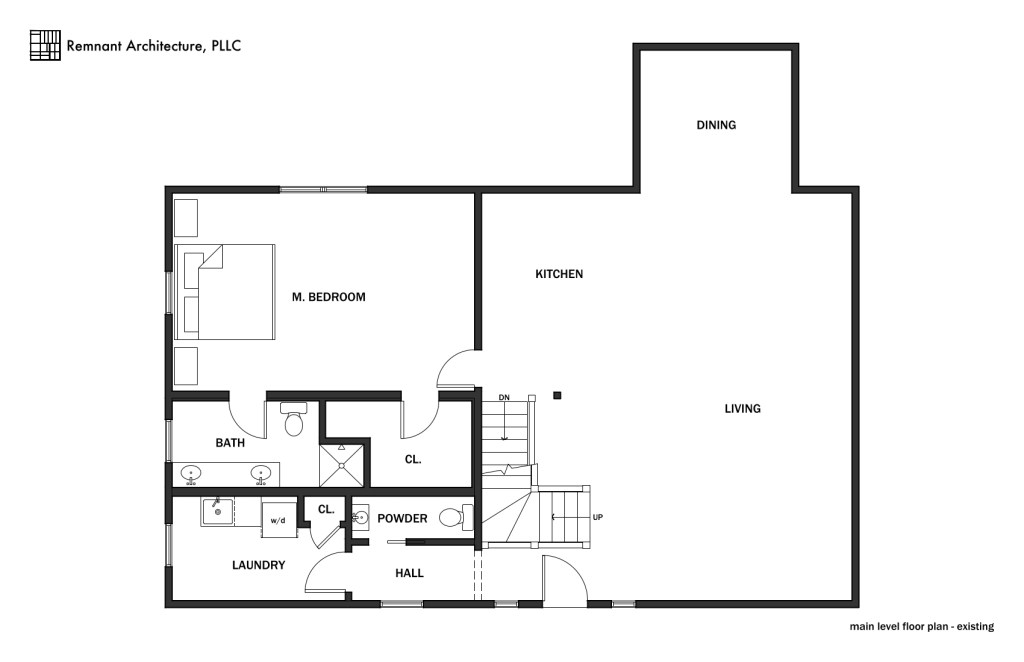 Knoxville Log Cabin Master Suite Main Level Existing Floor Plan