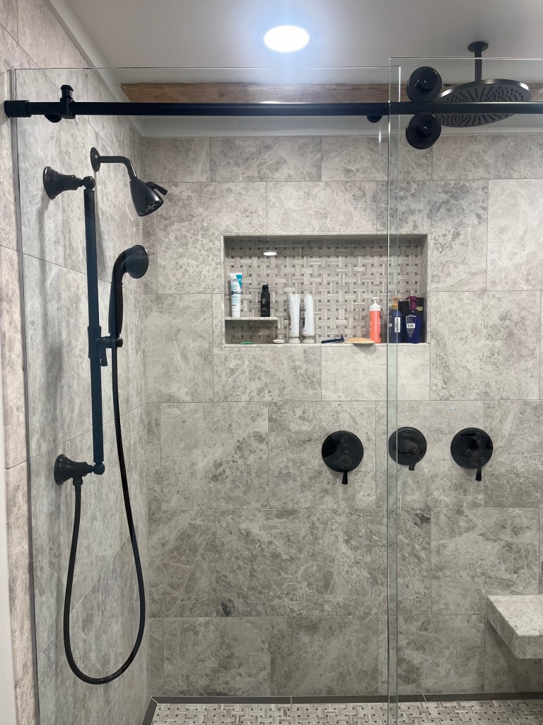 Knoxville Log Cabin Master Suite Shower