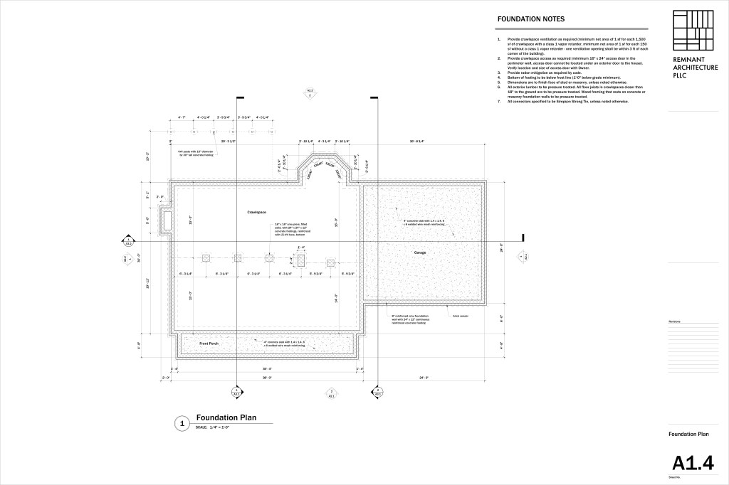 Construction Drawing Example Foundation Plan