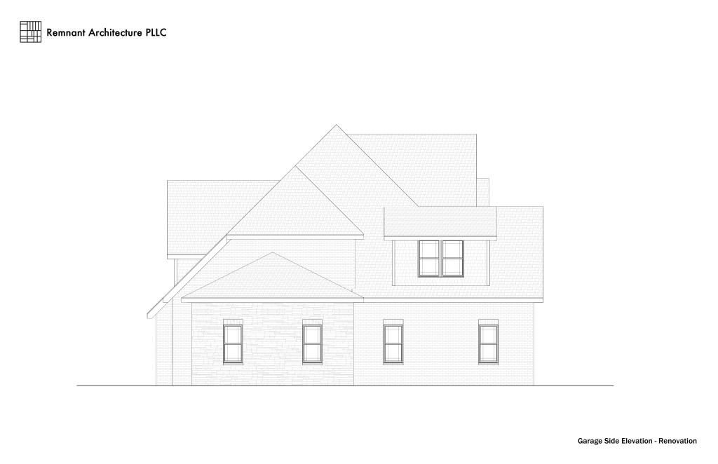Lenoir City Cookie-Cutter Renovation Garage Side Elevation