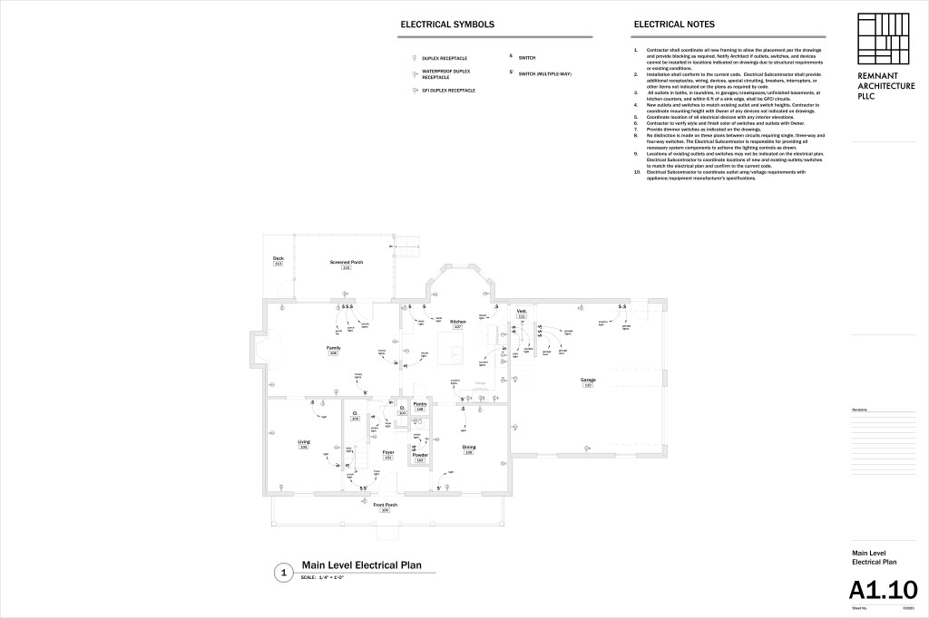 Construction Drawing Example Electrical Plan