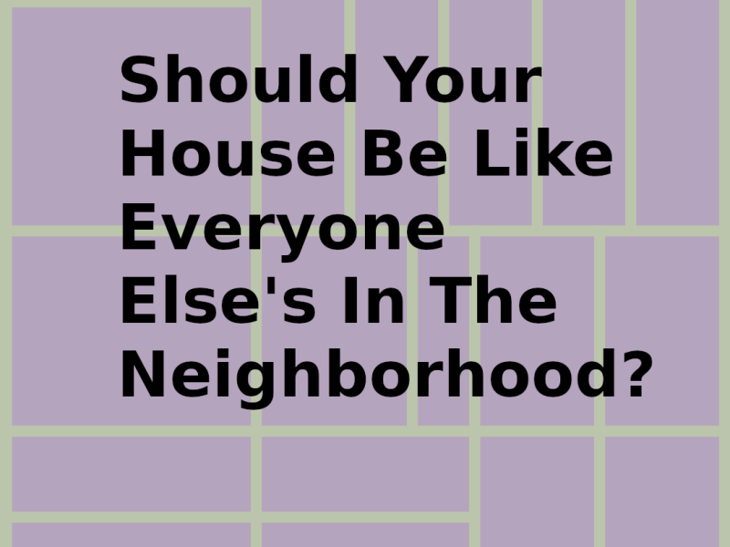 Should Your House Be Like Everyone Else’s In The&nbsp;Neighborhood?