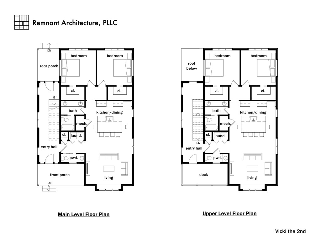 AIA ETN Middle Housing Vicki Duplex Floor Plans