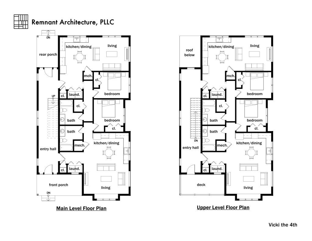AIA ETN Middle Housing Vicki Quadplex Floor Plans